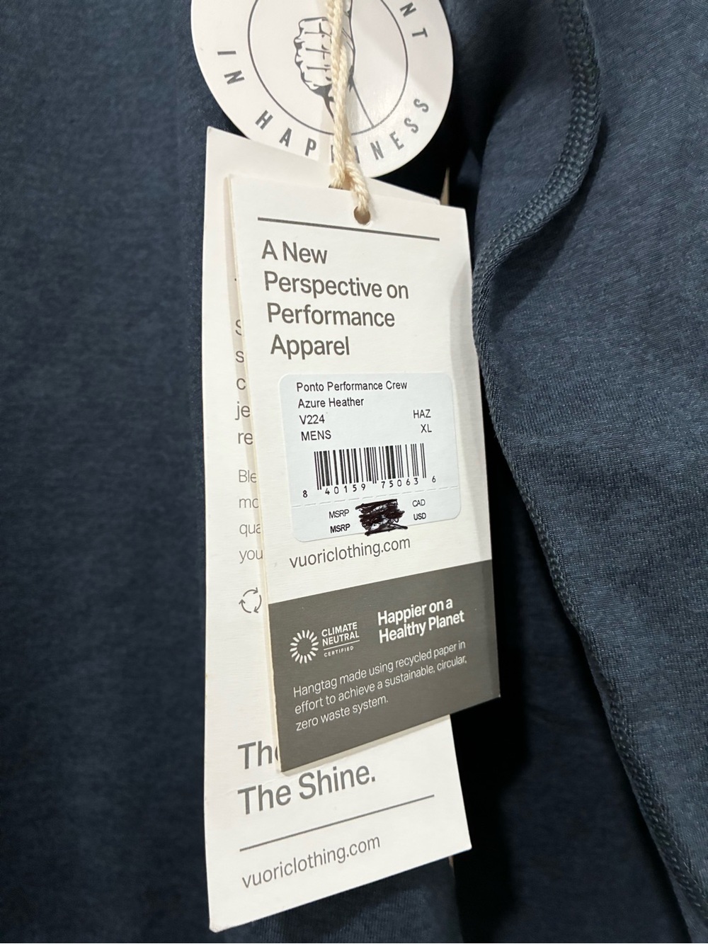 Vuori Men’s Ponto Performance Crew XL NWT - Picture 8 of 8